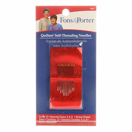 Fons & Porter Self / Easy Threading Needles Assorted Sizes 4/8 12ct # FP7869